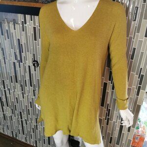 Eileen Fisher Organic Cotton Blend VNeck Sweater Lightweight Light Browne M/L318